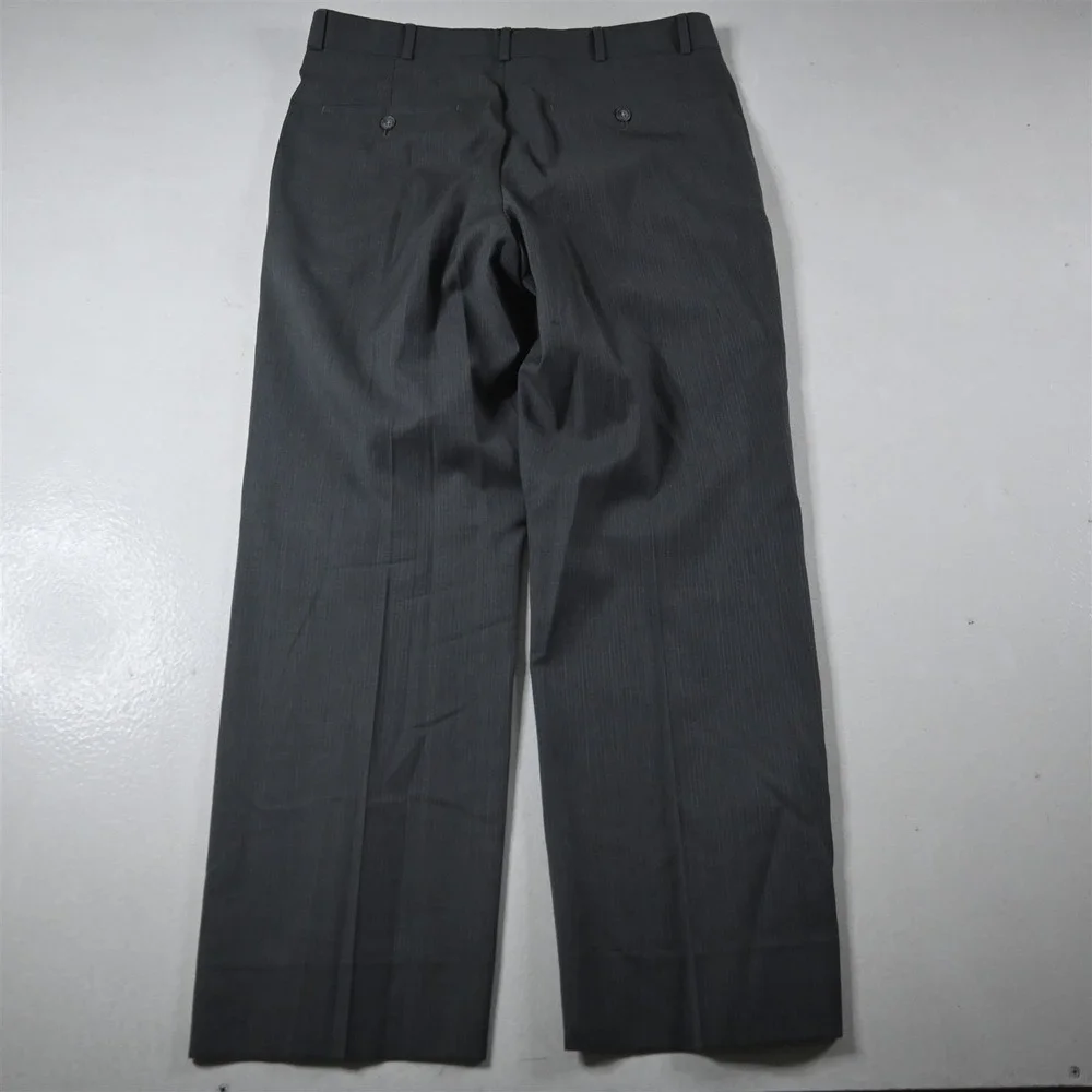 Kenneth Cole 38S 32x30 Gray Striped 100% Wool Mens Jacket Pants Suit - Picture 12 of 12